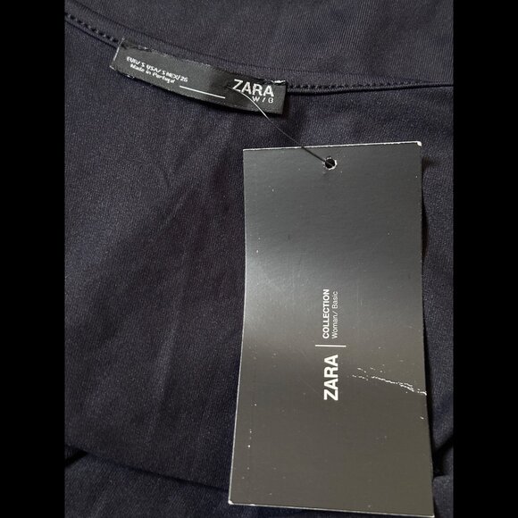 New Zara Cami Shirt Small Womens Black Tank Top Jersey Fabric - Picture 5 of 6